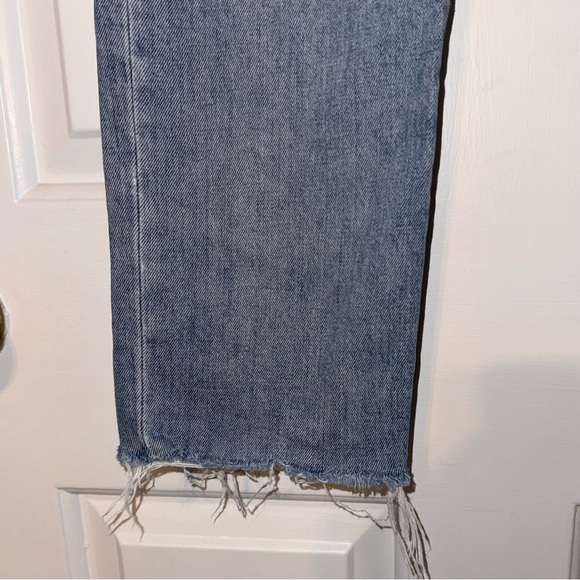 Madewell The High Rise Slim Crop Boyjean Jeans Distressed Raw Hem medium blue 24 - Picture 7 of 14